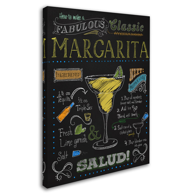 « margarita », affiche rétro sur toile tendue, H 19 po x l 14 po