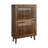 23.6-Inch Walnut Shoe Cabinet, Medieval Modern Independent Shoe Cabinet, Fence Shoe Cabinet With 2 Flip Drawers, Suitable For Corridors And Entrances-1010145840