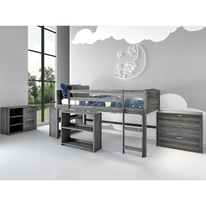 Ensemble de chambre configurable avec lit mezzanine simple Chrisea Louver