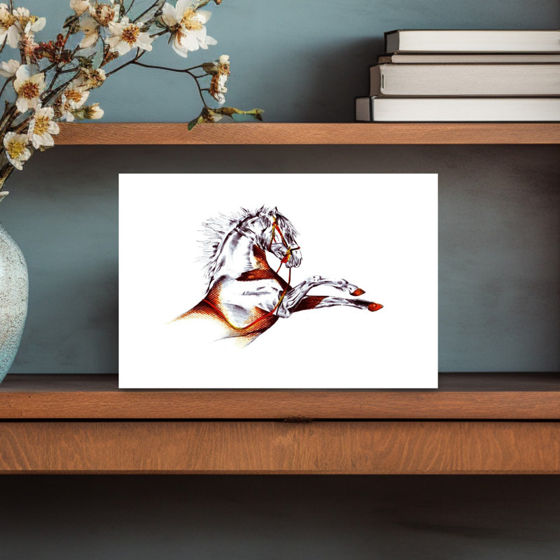 Reproduction d'art cheval contemporain, H 12 po x l 18 po