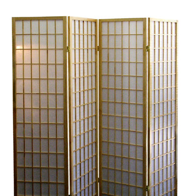 Paravent 70 po à 4 panneaux, bois naturel d’inspiration japonaise. Définir un espace privé. 4 panneaux de papier. Pliable pour le rangement. Multicolore. Hauteur 70 po. Largeur 10 po. Profondeur 60 po. Cloison de style 17 lb avec bois