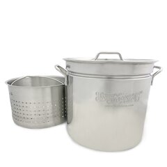 Bayou Classic 10 Quart Stainless Steel Fry Pot w/ Lid & Basket (1101)