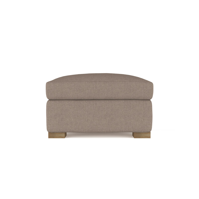 Horatio Ottoman, Box Weave Linen Pumice, Weathered