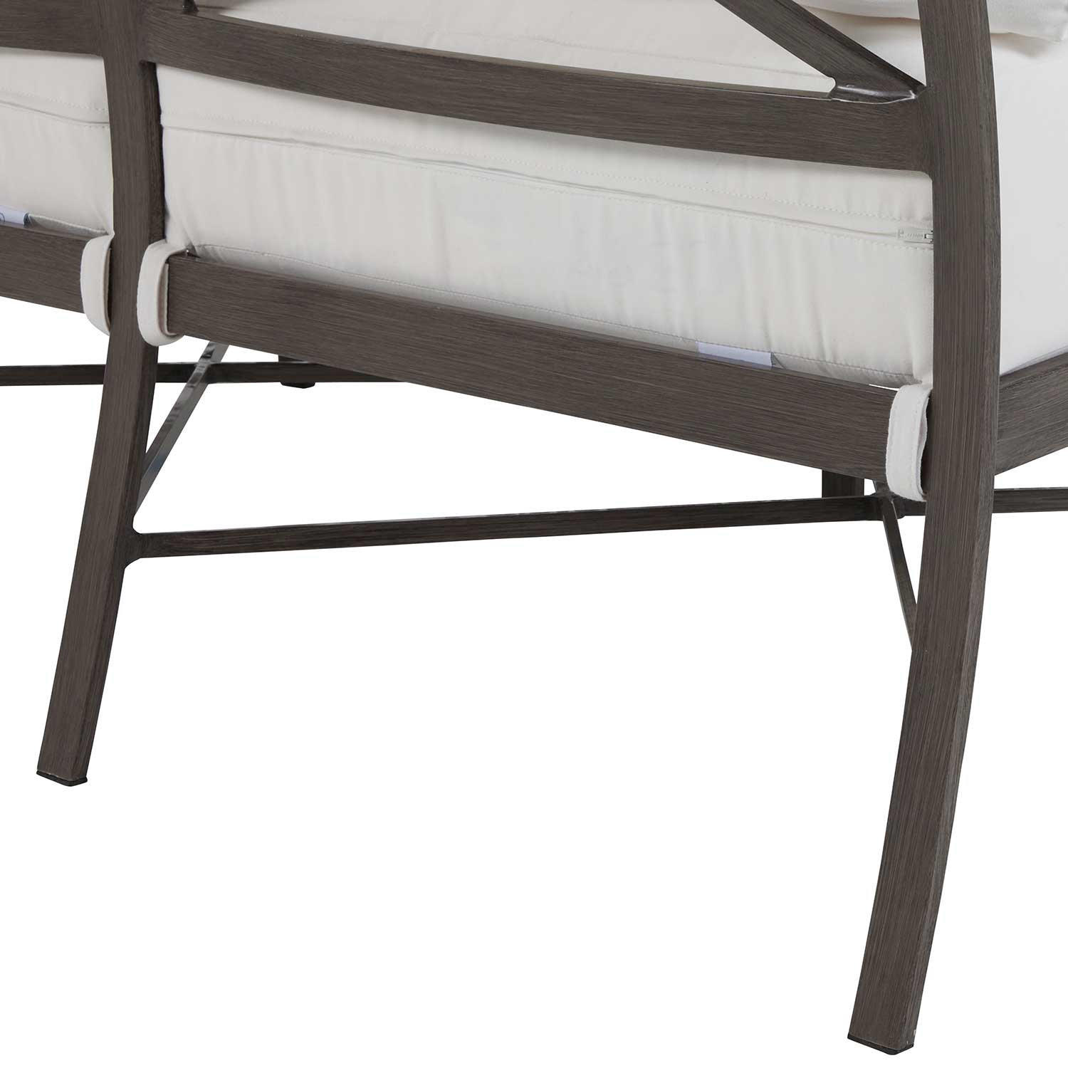 Monaco 75" Sunbrella® Patio Sofa, Natural White, Slate Gray, No Welt
