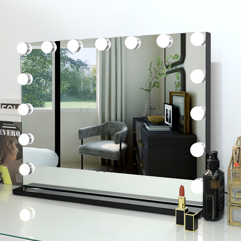 Metal Flat Floor Mirror, Black