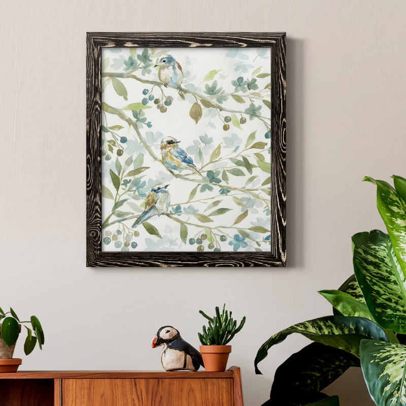 Spring Beginnings - Peinture sur toile encadrée, H 20 po x l 17 po x P 1,5 po, Cadre noir
