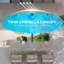 Parasols et accessoires Parasol avec finition bleue, combinant 9,7 pi avec éclairage DEL et combinant espace extérieur-2011660242