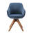 23" Yellow And Natural Fabric And Wood Swivel Arm Chair-572939703