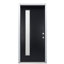 32 po x 80 po Porte de devant simple en fibre de verre noire avec verre givré 1-Lite sur cadre 4-9 / 16 po-99069261-99069263-99069265
