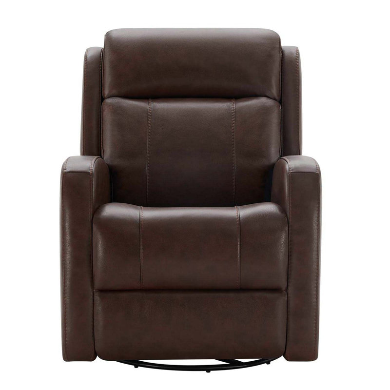 Fauteuil inclinable électrique en cuir véritable Louisa, Brun
