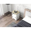 Table de chevet Farmhouse, table de bout, table d'appoint avec armoire de rangement à 2 tiroirs pour chambre à coucher, salon, style campagnard, bois rustique