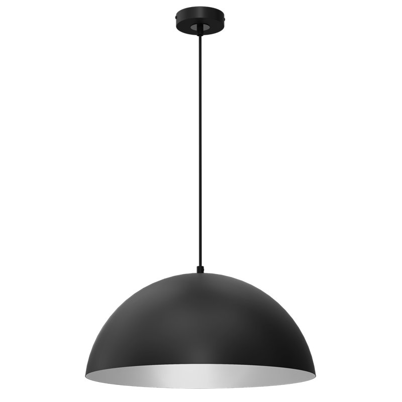 Beta 1 - Light Dome Pendant, Black, Black/White, 90cm H x 45cm W x 45cm D