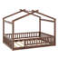 Structure de lit en bois avec clôture-709526563