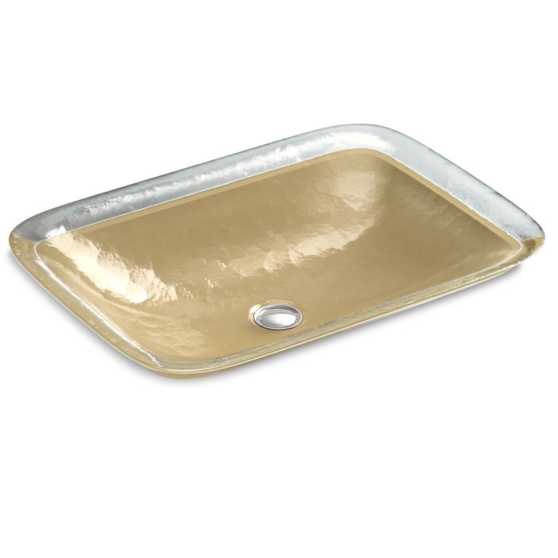 Kohler Inia, Artist Editions Rectangle Glass Wading Pool Bathroom Sink, Opaque Sandalwood