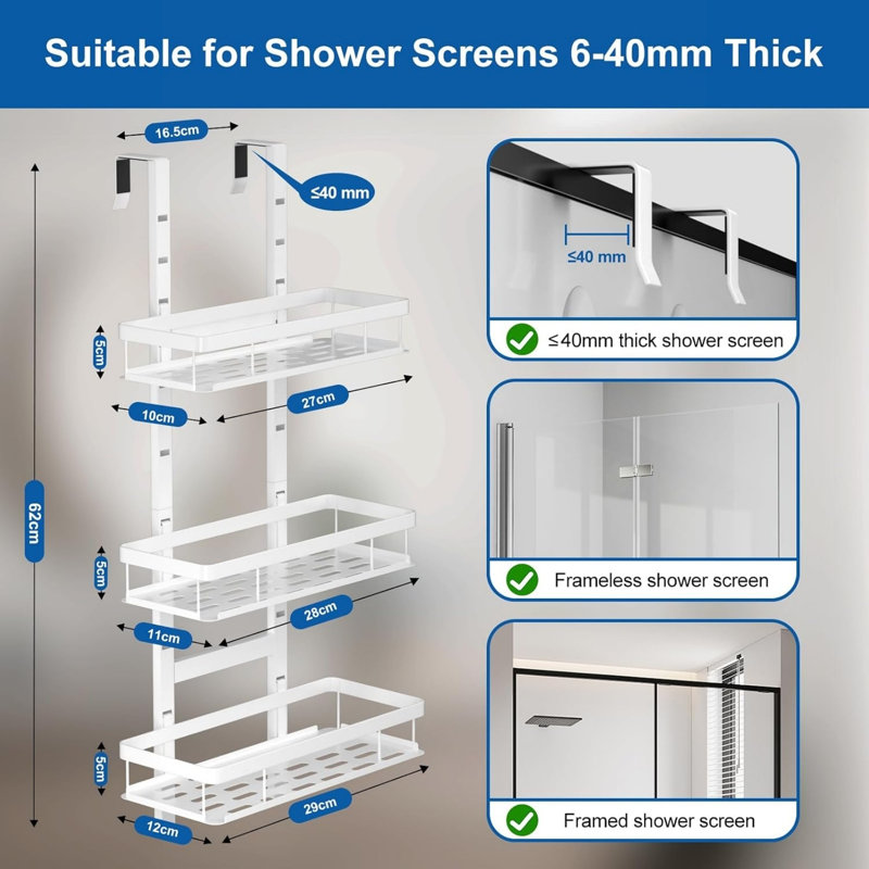 Over-the-Door Stainless Steel Shower Caddy