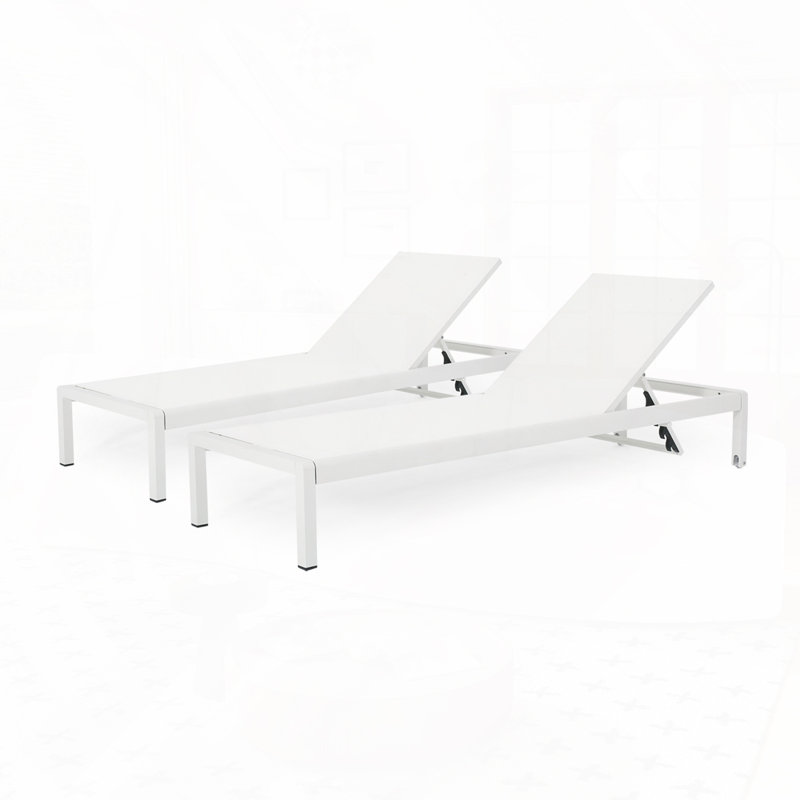 Patio Chaise Lounge, White