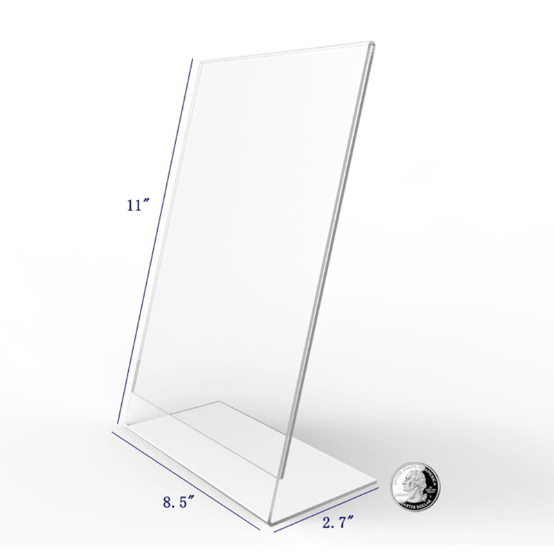 Porte-affiche en acrylique transparent 1PK, H 11 po x l 8,5 po x P 2,75 po