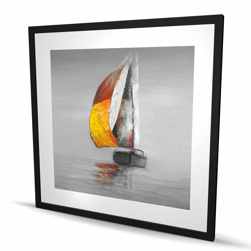 Voile - Vagues imprimées avec passe-partout pour décoration intérieure