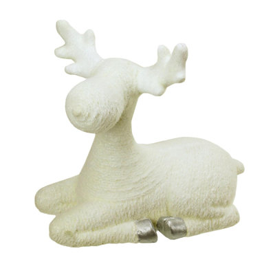 Orignal de Noël 14 po blanc crème et argent