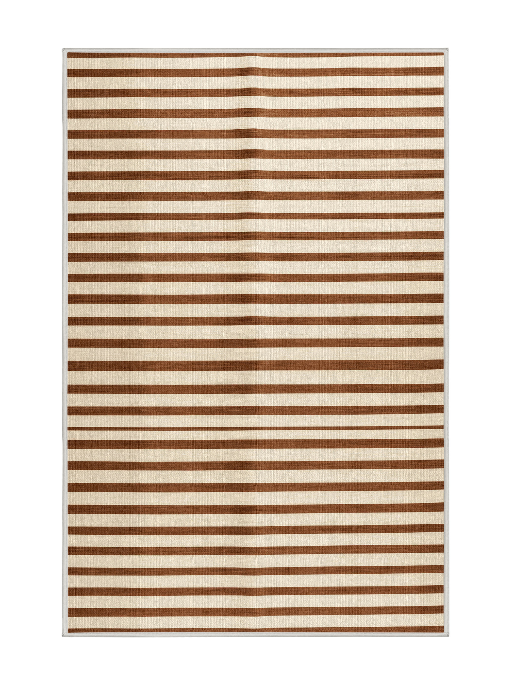 Hokku Designs Machine Washable Horizontal Stripes Beige Area Rug | Wayfair