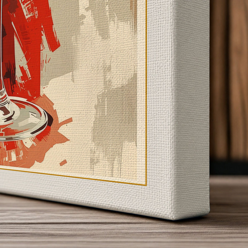 Celebration in Gold Art Deco - Wrapped Canvas, 18x12 - 45.7 x 30.5 cm, Cream Border