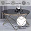Table ronde Valora (sans rangement), verre noir et finition champagne