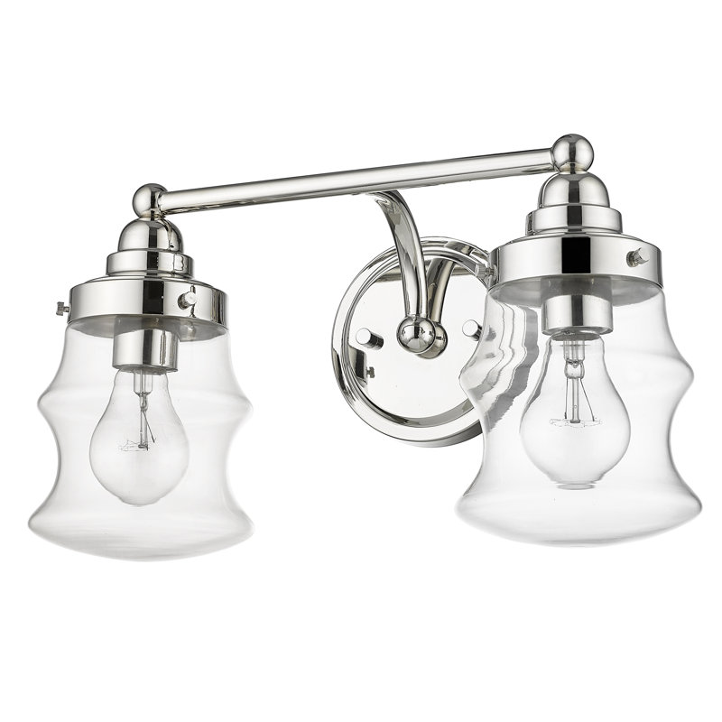 2 - Light Dimmable Vanity Light, Polished Nickel
