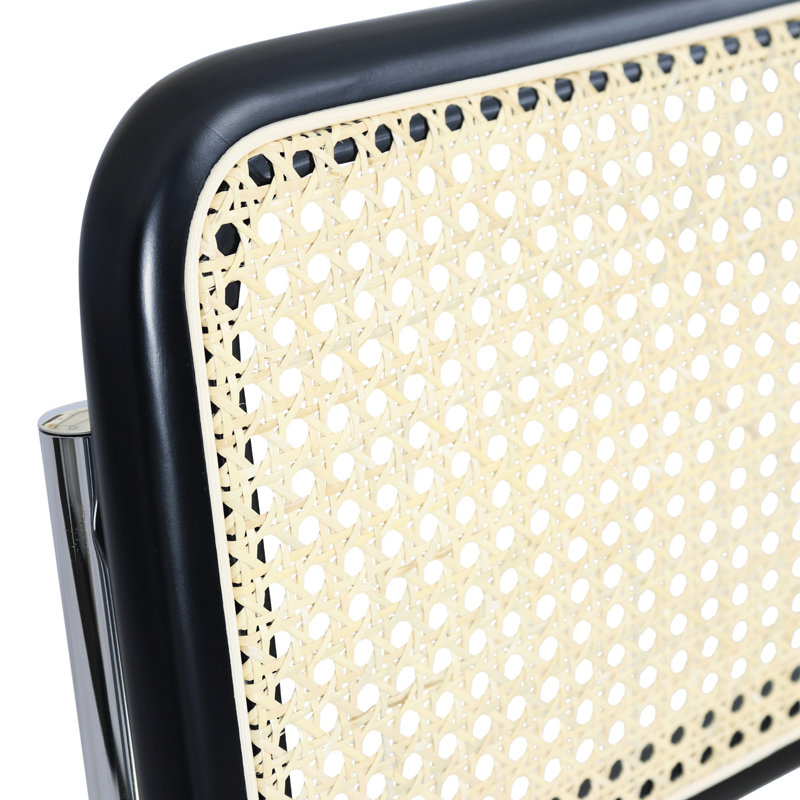 Marcel Breuer Cesca Cane Cantilever Dining Side Chair, Black/Natural/Chrome