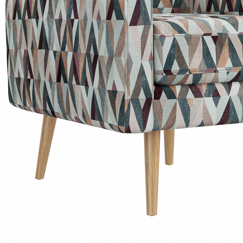 Jakyren Upholstered Armchair, Red/Tan Polyester
