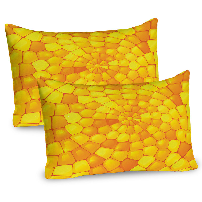 Ambesonne Yellow Pillow Sham 2 Pack Abstract 13420, 20"H x 30"W