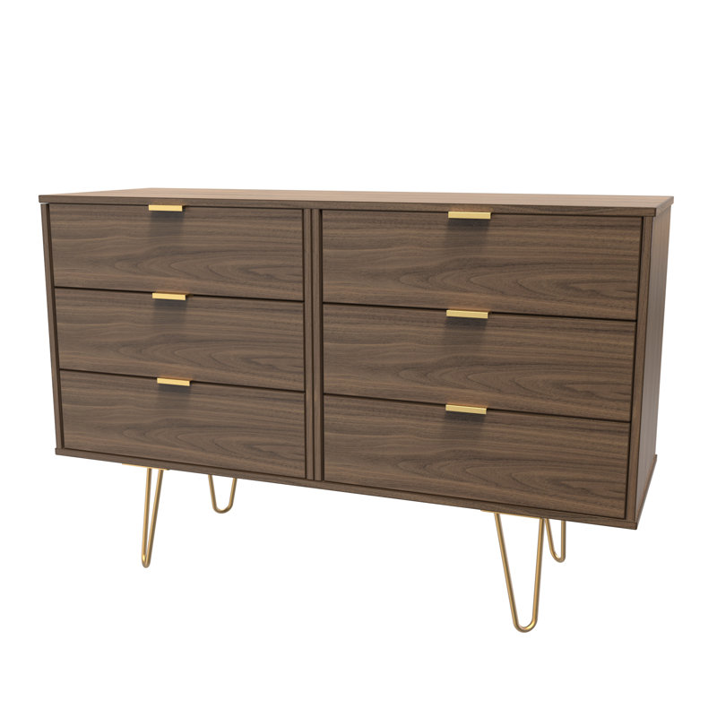 Bisceglia 115cm W 6 - Drawer Chest of Drawers, Brown