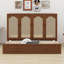 Grand lit escamotable en bois de pin grand format - conception d'armoire, centrale électrique et panneau de décoration en rotin-1609700401