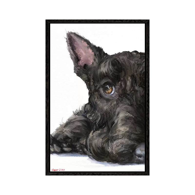 Scottish Terrier by George Dyachenko - Wrapped Canvas Painting, Black Framed, 101.6 cm H x 66.04 cm W