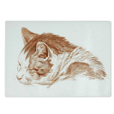 Glass Illustration of A Cat by Jean Bernard Chopping Board