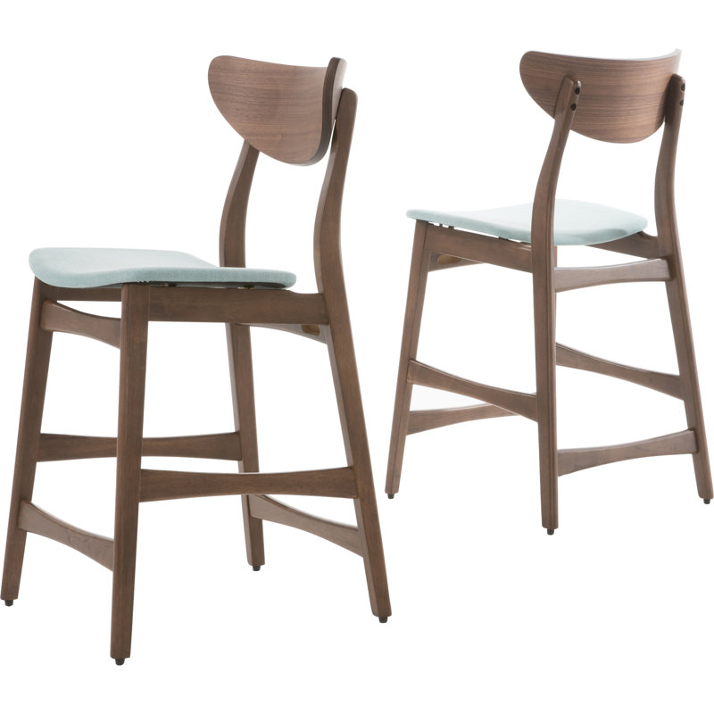 Tabouret de comptoir 24 po Fitz, Menthe, Noyer