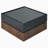 Multi-Functional Square 360°Rotating Coffee Table With 2 Drawers, High Gloss 2-Tier Centre Table With Swivel Tabletop And Storage, Walnut Table Frame Side Table For Living Room, Black