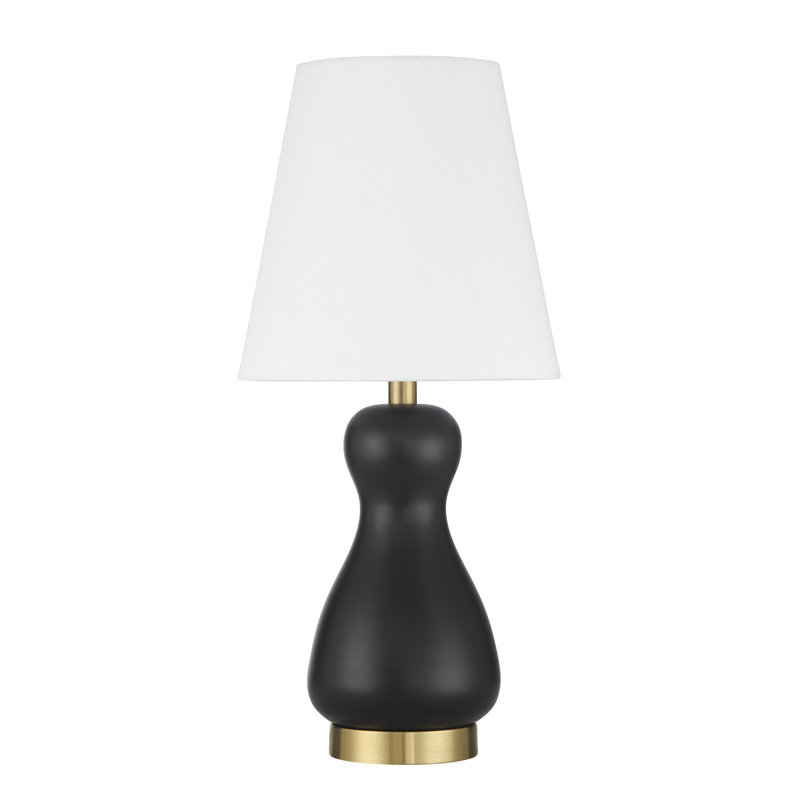 Lampe de table Gloria 1 lumière en noir mat/laiton satiné