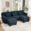Canapé modulaire surdimensionné en U surdimensionné, canapé 3 places avec 2 repose-pieds, coussins de siège épais et confortables-133328977