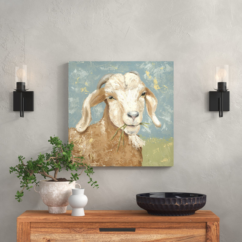 Farm Life-Brown Goat by Jade Reynolds - Wrapped Canvas Painting, 51cm H x 51cm W