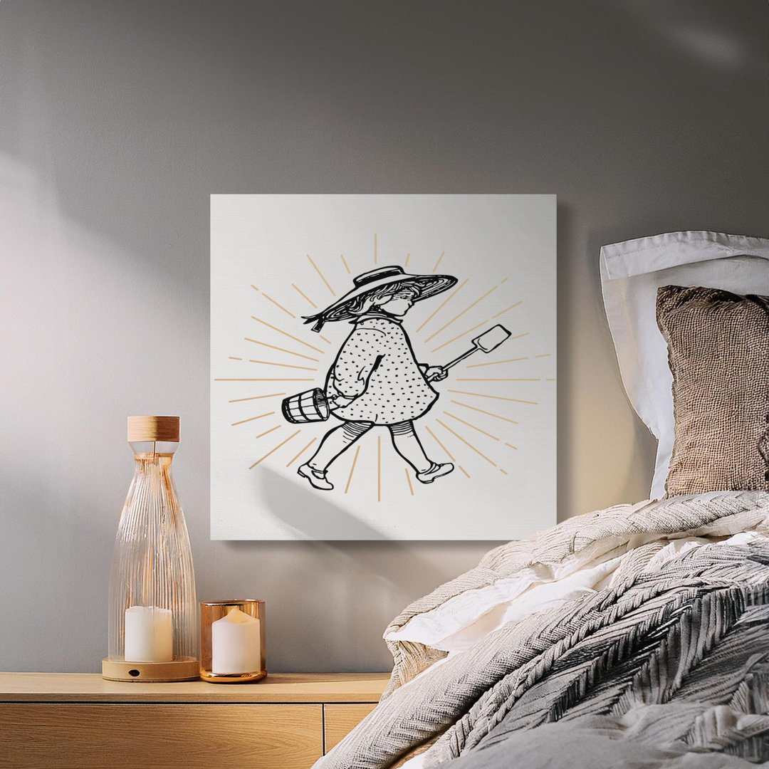 Whimsical Little Girl Illustration Canvas