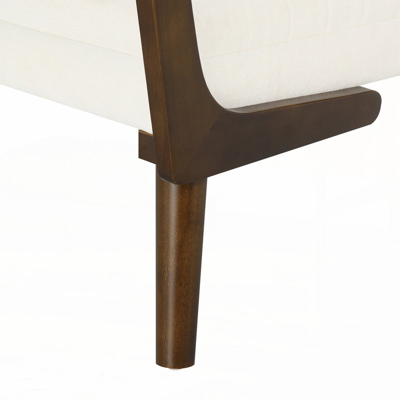 Mid Century Bench with Walnut Wood Leg