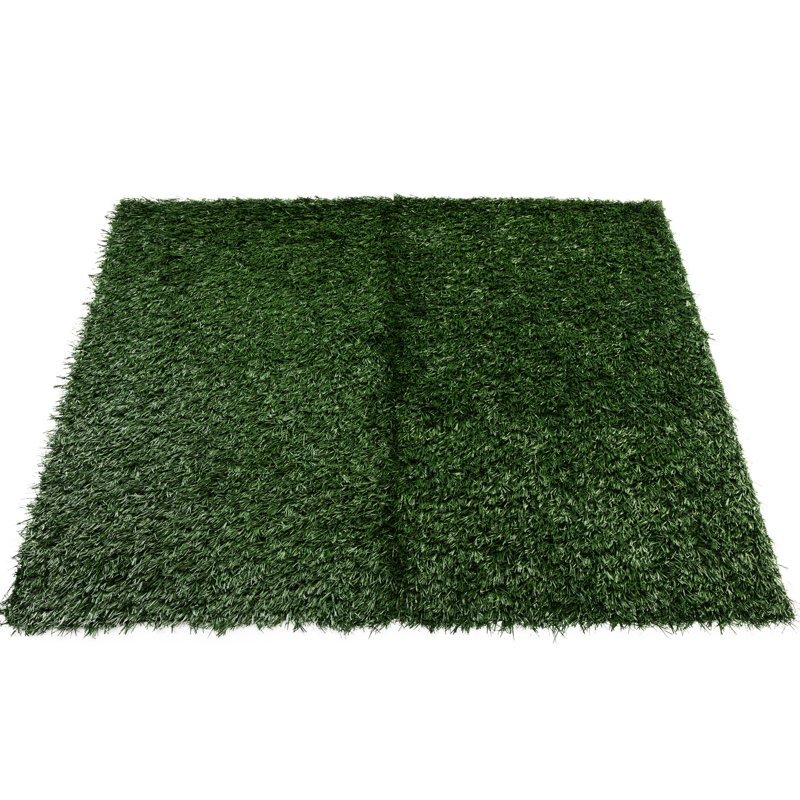 Ensemble de deux grands tapis d'urine pour animaux de compagnie avec gazon artificiel réaliste pour les soins dans divers environnements intérieurs comme les appartements et les patios Facile à utiliser pour former les animaux de compagnie Aucun assemblage Longue durée de vie remplaçable