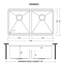 33" L x 19" W Double Basin Undermount Kitchen Sink