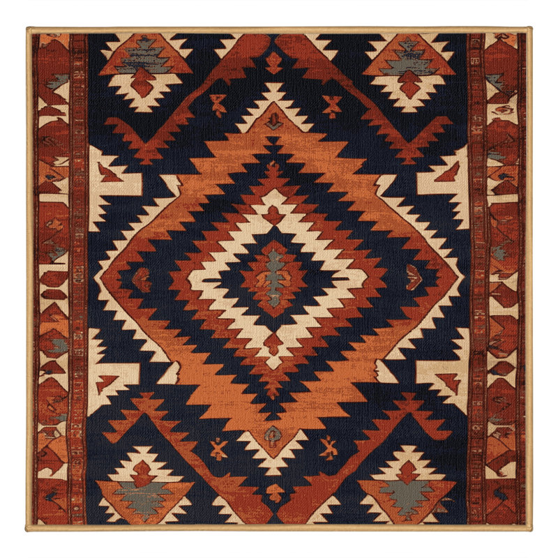 Tapis brun lavable à la machine, Carré 6 pi