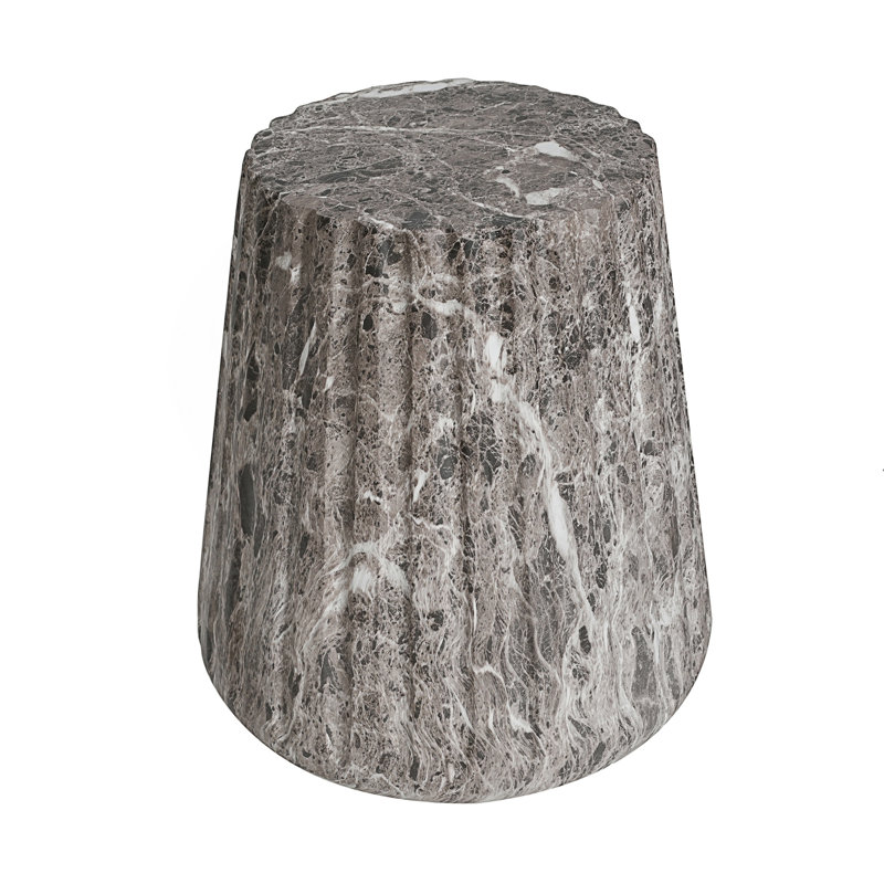 Table d'appoint d'extérieur sculptée avec base piédestal, Brun