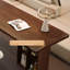 Bureau moderne en bois massif, bureau de salon avec bibliothèque-1322444757