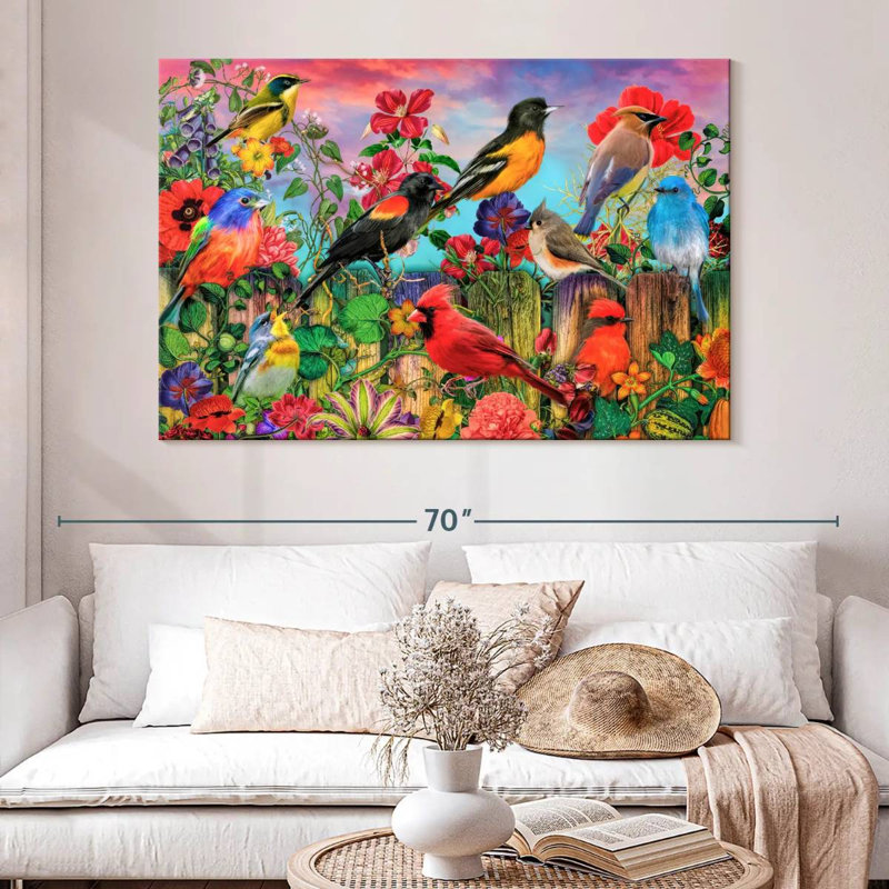 Brampt Birds And Blooms Garden I, 34" H x 51" W