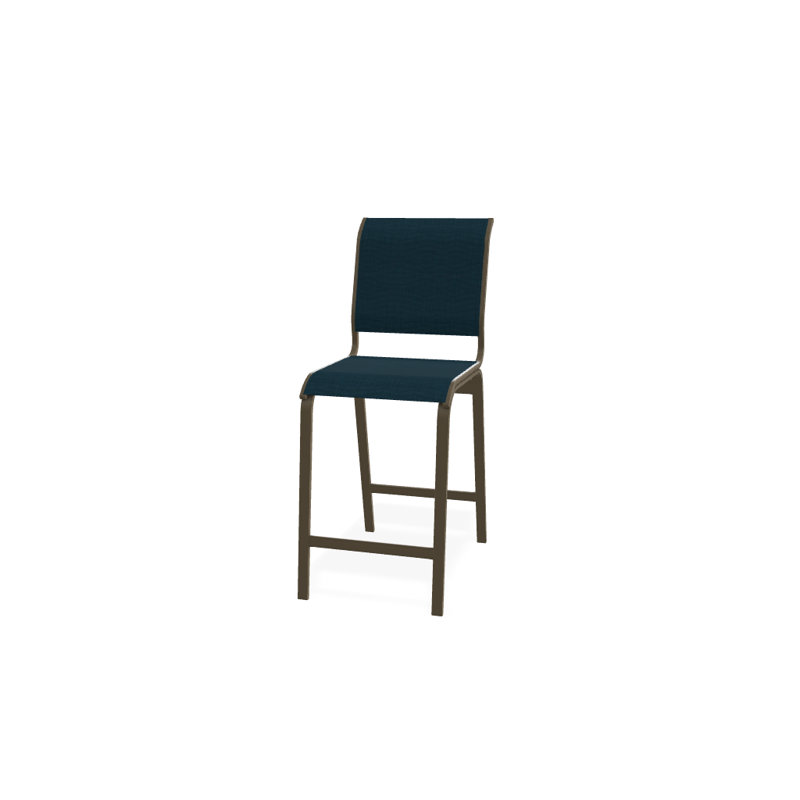 Tabouret de bar 26 po Holna, Bois de plage texturé, Sunbrella® bleu sarcelle