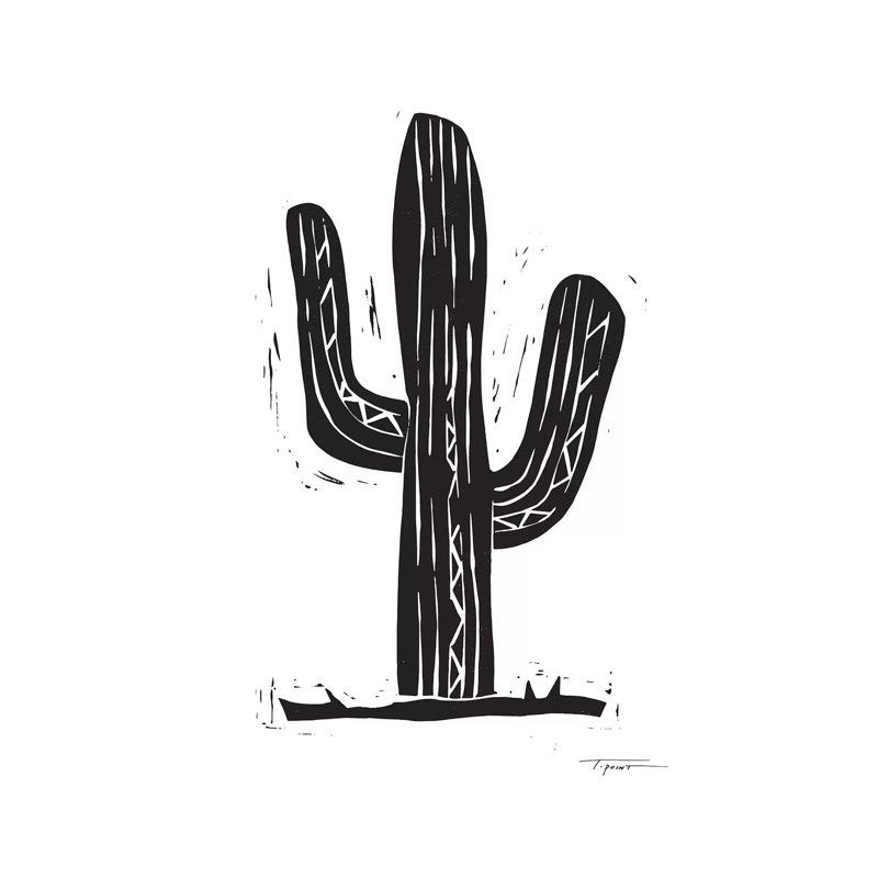 «Modern Cactus» par Statistic Goods - peinture sur toile tendue, H 18 po x l 12 po x 1,5 po