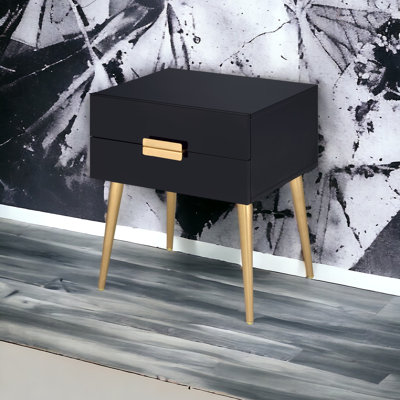 Black & Gold Finish End Table